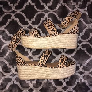 Cheetah Print Platform Espadrilles